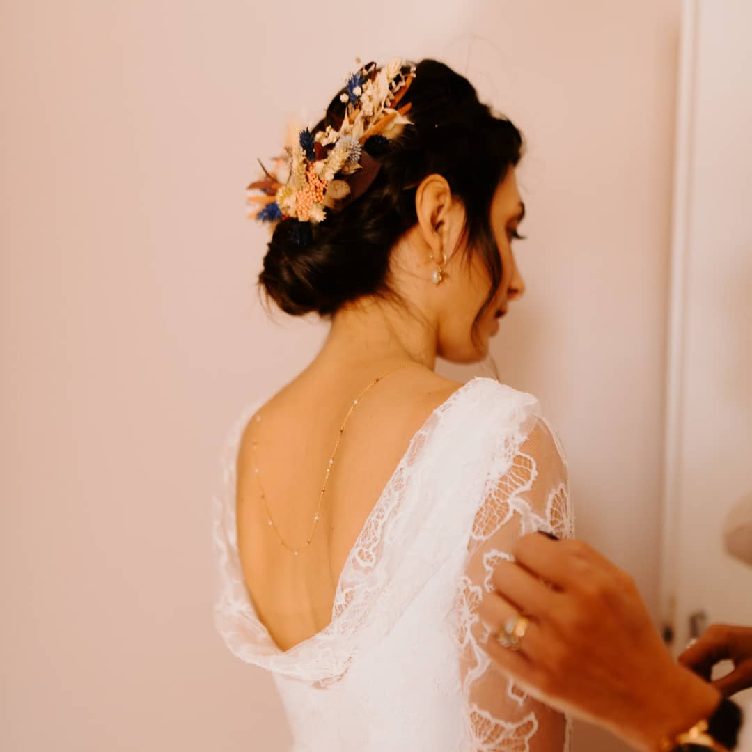 Couronne de fleurs - accessoire cheveux (mariage bohème) - Poppy